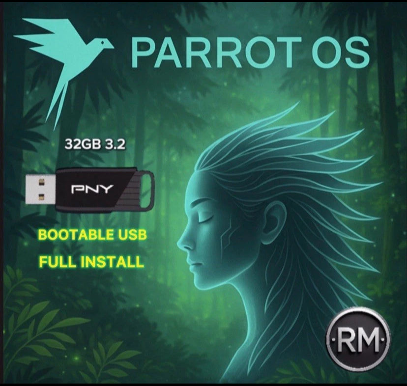Parrot OS Linux Bootable USB | Live + Full Installer | 32GB 3.2