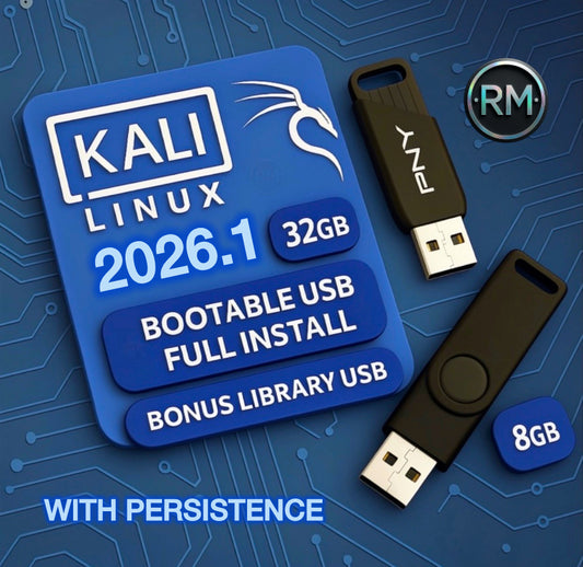 Kali Linux 2026.1 | Full Installer + Kali Library | 2-USB Bundle | 32GB + 8GB