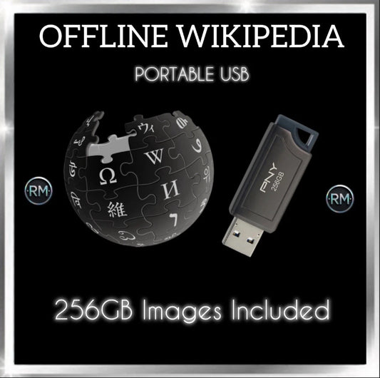 Offline Wikipedia Kiwix USB | No Internet Required | With Images | 256GB Pro 3.1